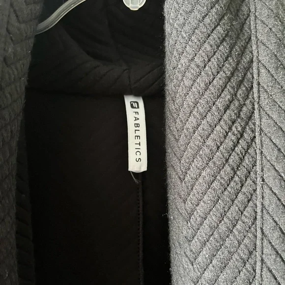 Like New!! Fabletics Open Front Black Moscow Coat Jacket - Picture 7 of 7